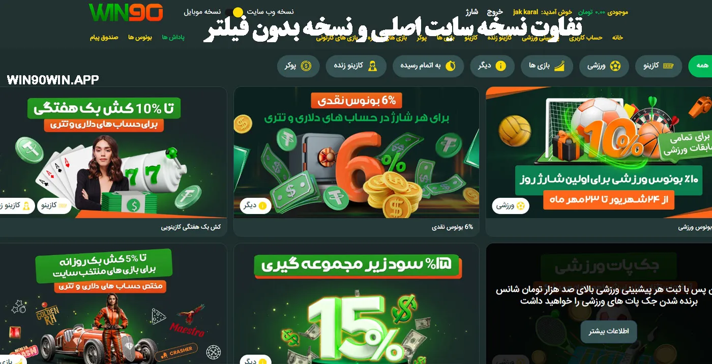 تفاوت نسخه سایت اصلی و نسخه بدون فیلتر
